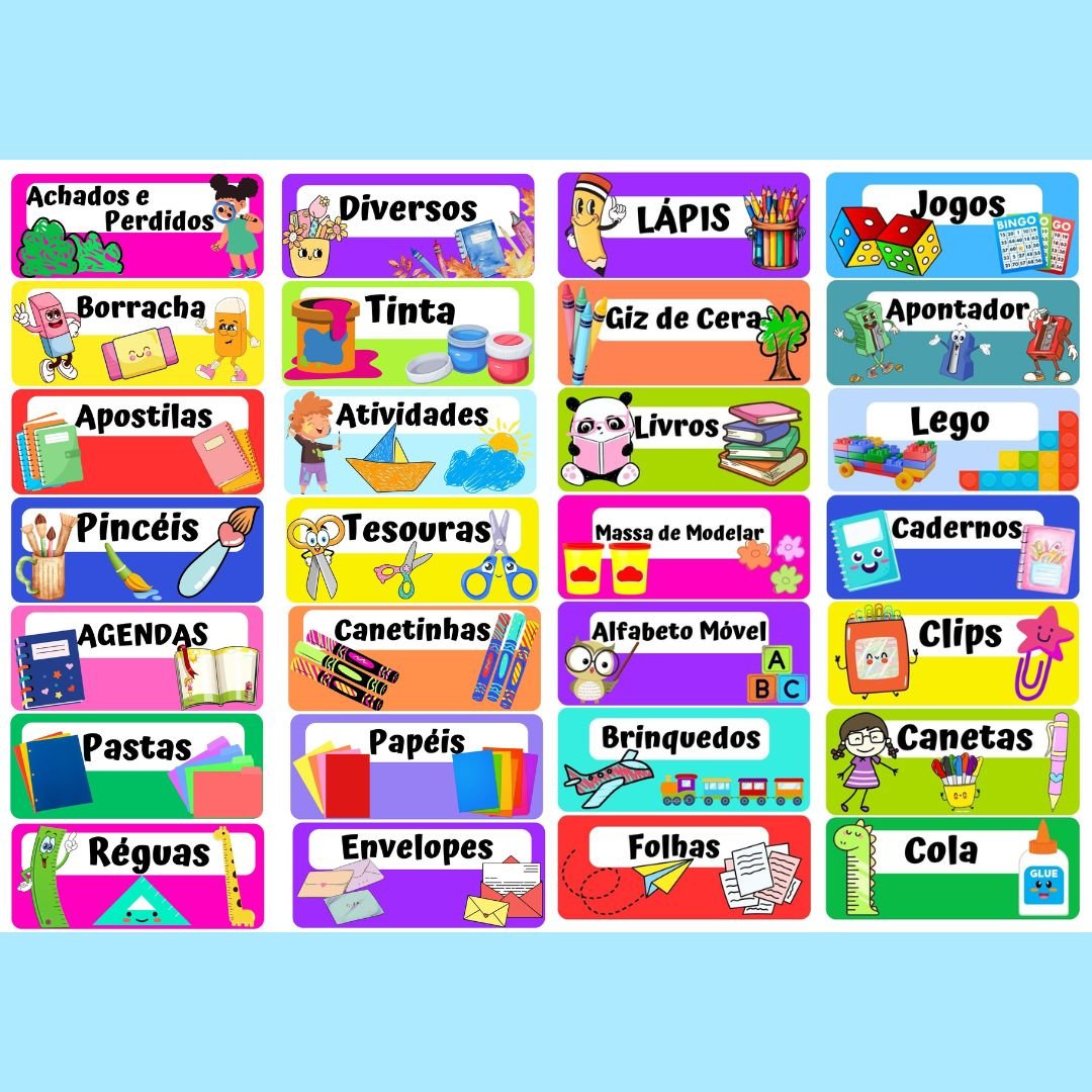 Etiquetas Organizadoras para Sala de Aula