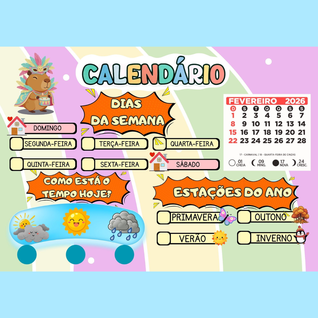 Calendário 2026 - Capivara 2x2