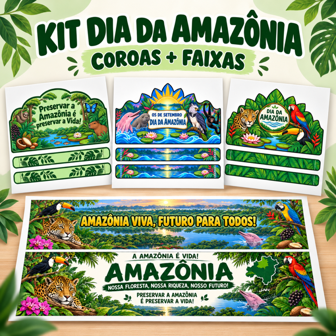 Kit Dia da Amazônia - Coroas e Faixas