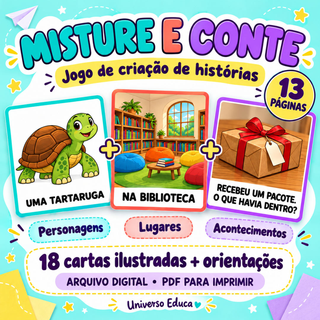 Misture e Conte — Jogo de Criação de Histórias com 18 Cartas em PDF
